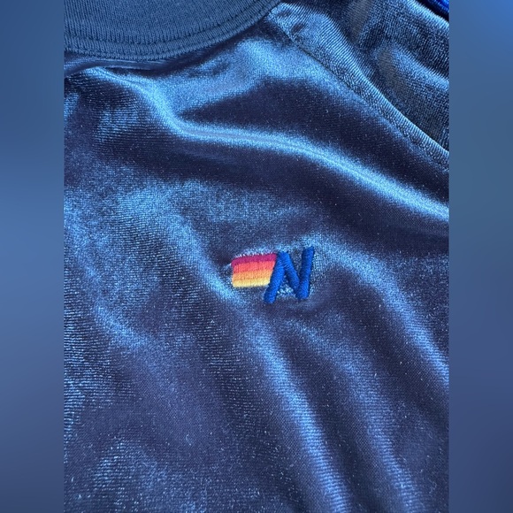 Aviator Nation Kids Velvet 5 Stripe Crew Sweatshirt Size 8 gray velour unisex - Picture 3 of 6